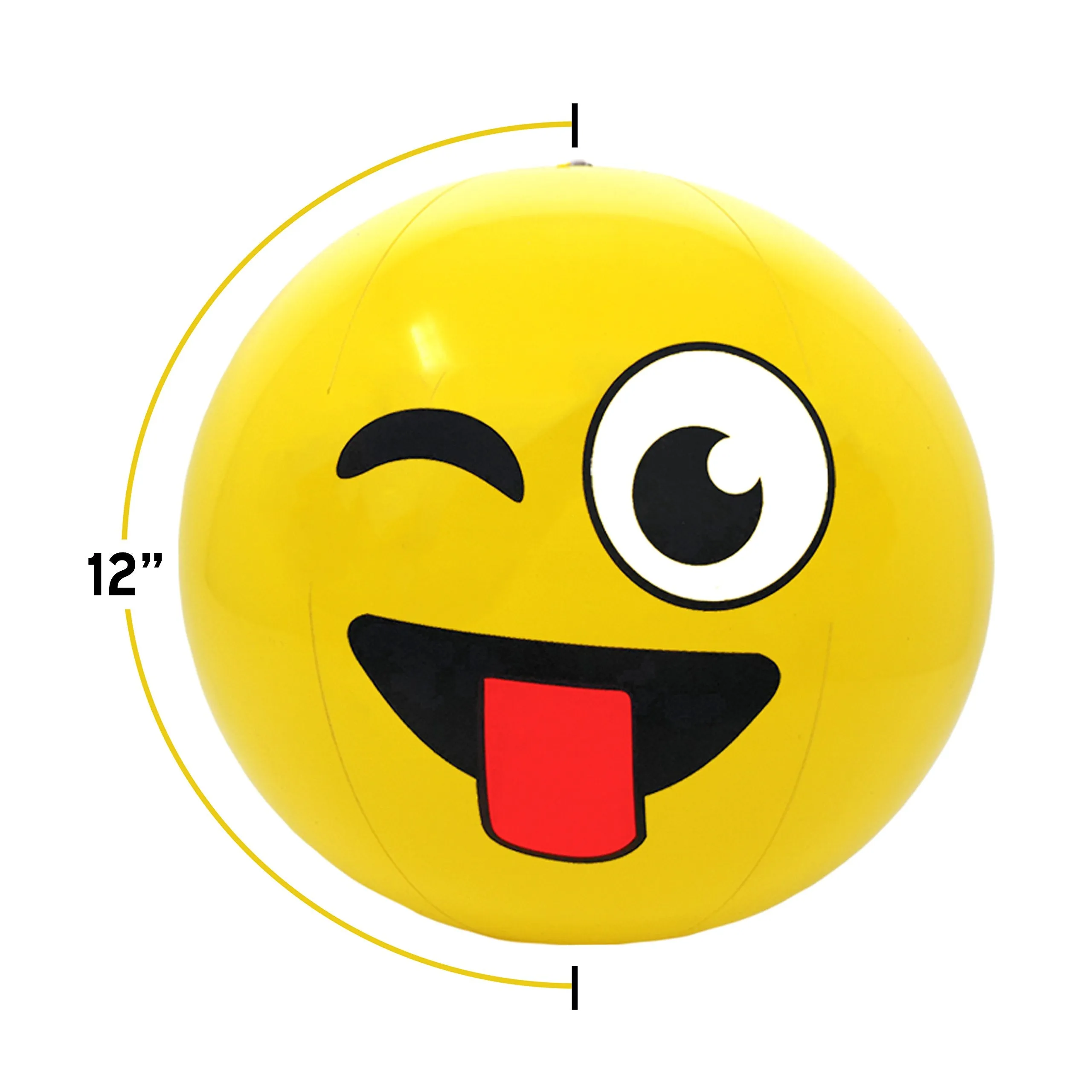 12" Emoticon Party Pack Inflatable Beach Balls - Beach Pool Party Toys (12 Pack)