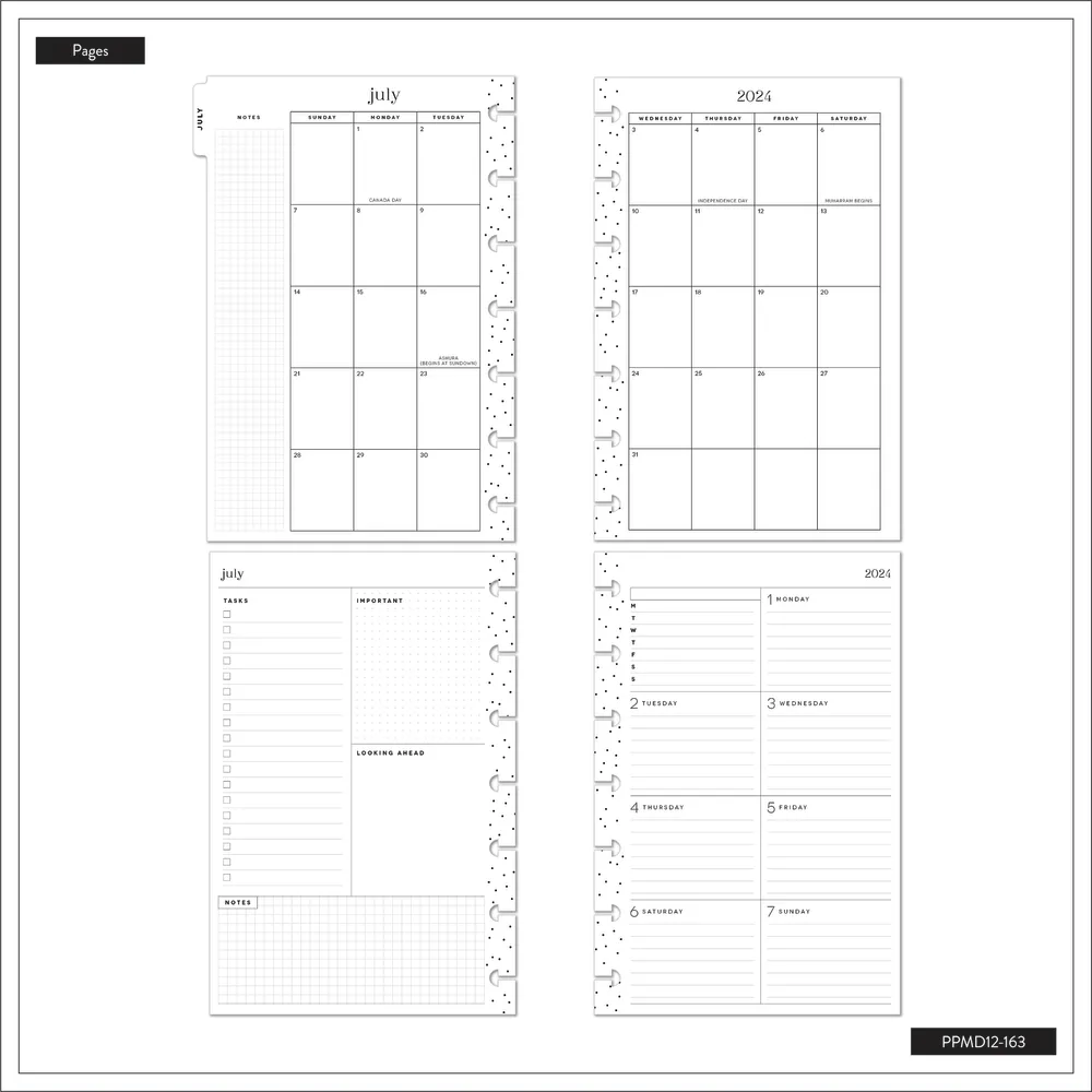 2024 Ink & Arbor Happy Planner - Mini Dashboard Layout - 12 Months