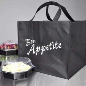 22" x 14" x 15.25"   14"BG 80 GSM Non-Woven Polypropylene Bag -- Catering and Take Out, 50/CS