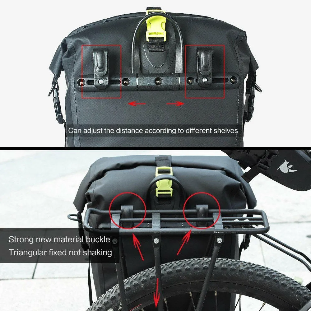 25L Waterproof Bike Bicycle Rear Rack Pannier Bag Cycling Rear Seat Bag Shoulder Bag