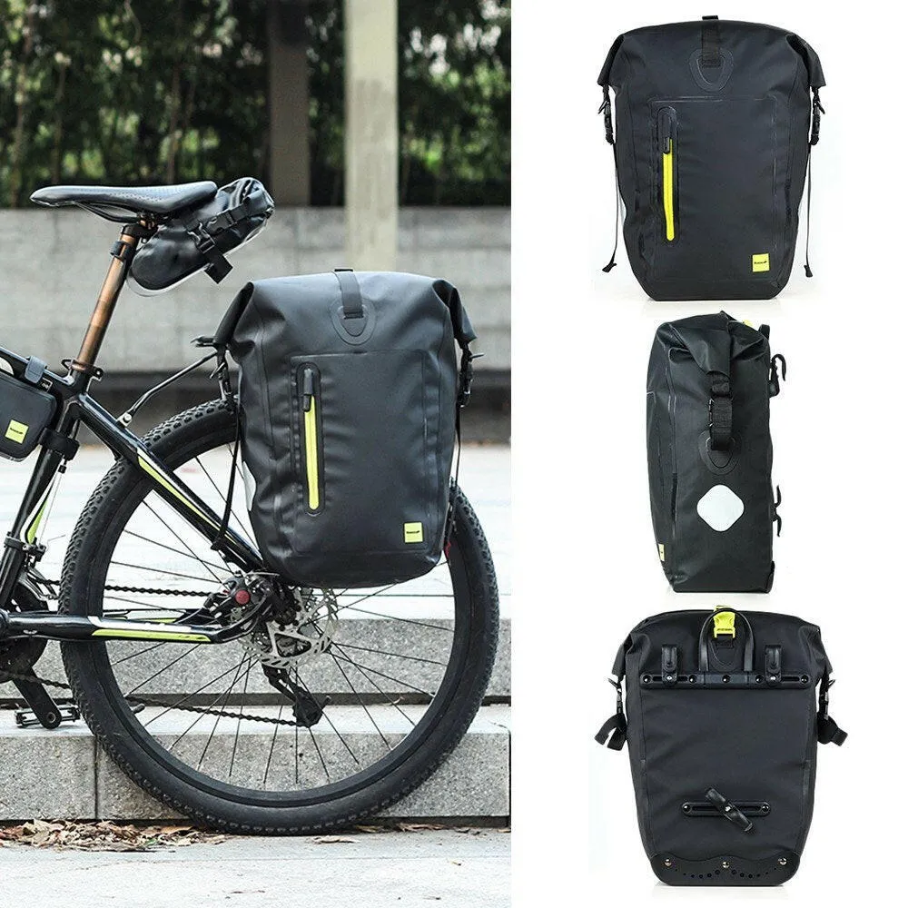 25L Waterproof Bike Bicycle Rear Rack Pannier Bag Cycling Rear Seat Bag Shoulder Bag