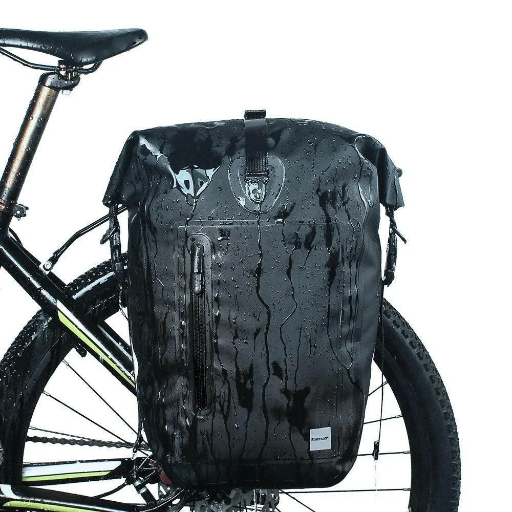 25L Waterproof Bike Bicycle Rear Rack Pannier Bag Cycling Rear Seat Bag Shoulder Bag