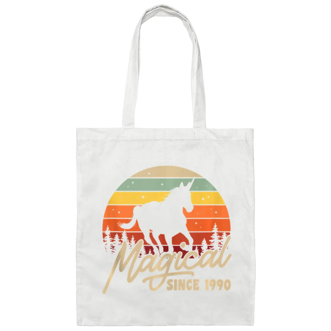 30th Birthday Gift Magical Since 1990, Vintage Birthday Gift Canvas Tote Bag