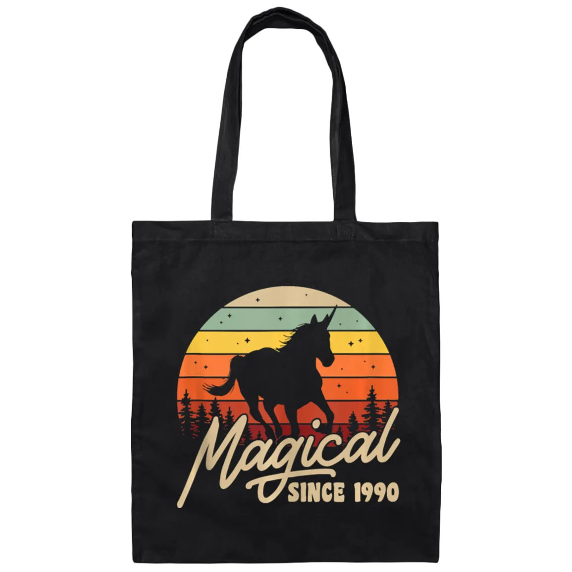 30th Birthday Gift Magical Since 1990, Vintage Birthday Gift Canvas Tote Bag