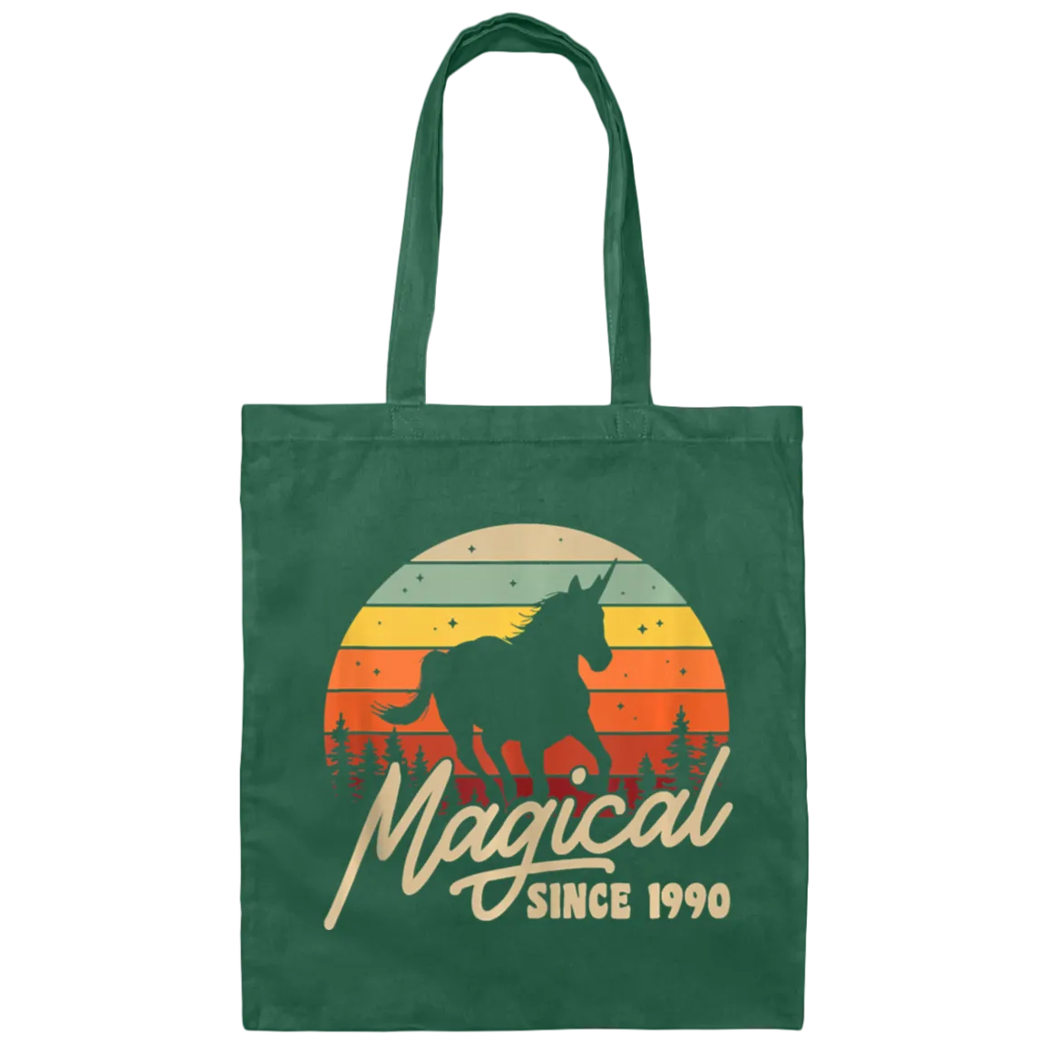 30th Birthday Gift Magical Since 1990, Vintage Birthday Gift Canvas Tote Bag