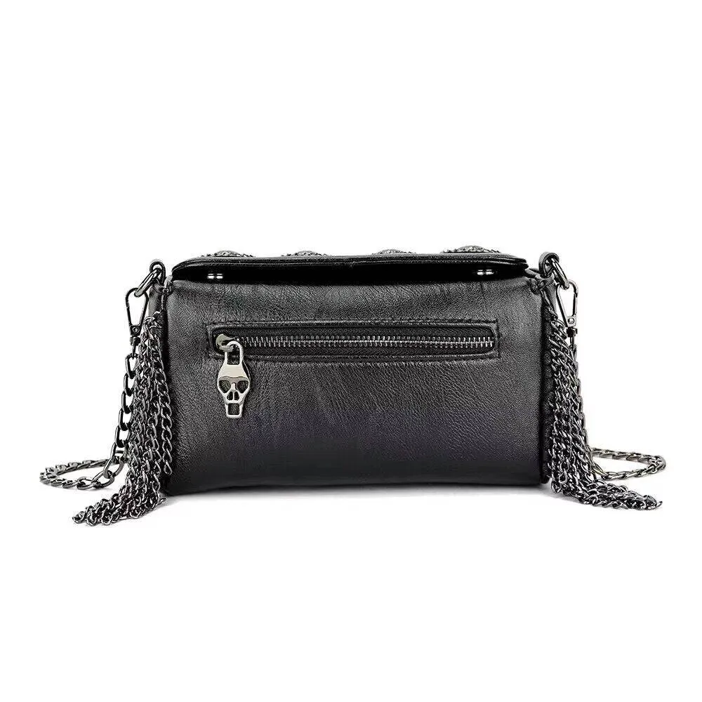 3D Skull Bag Studded Chain Shoulder Bag