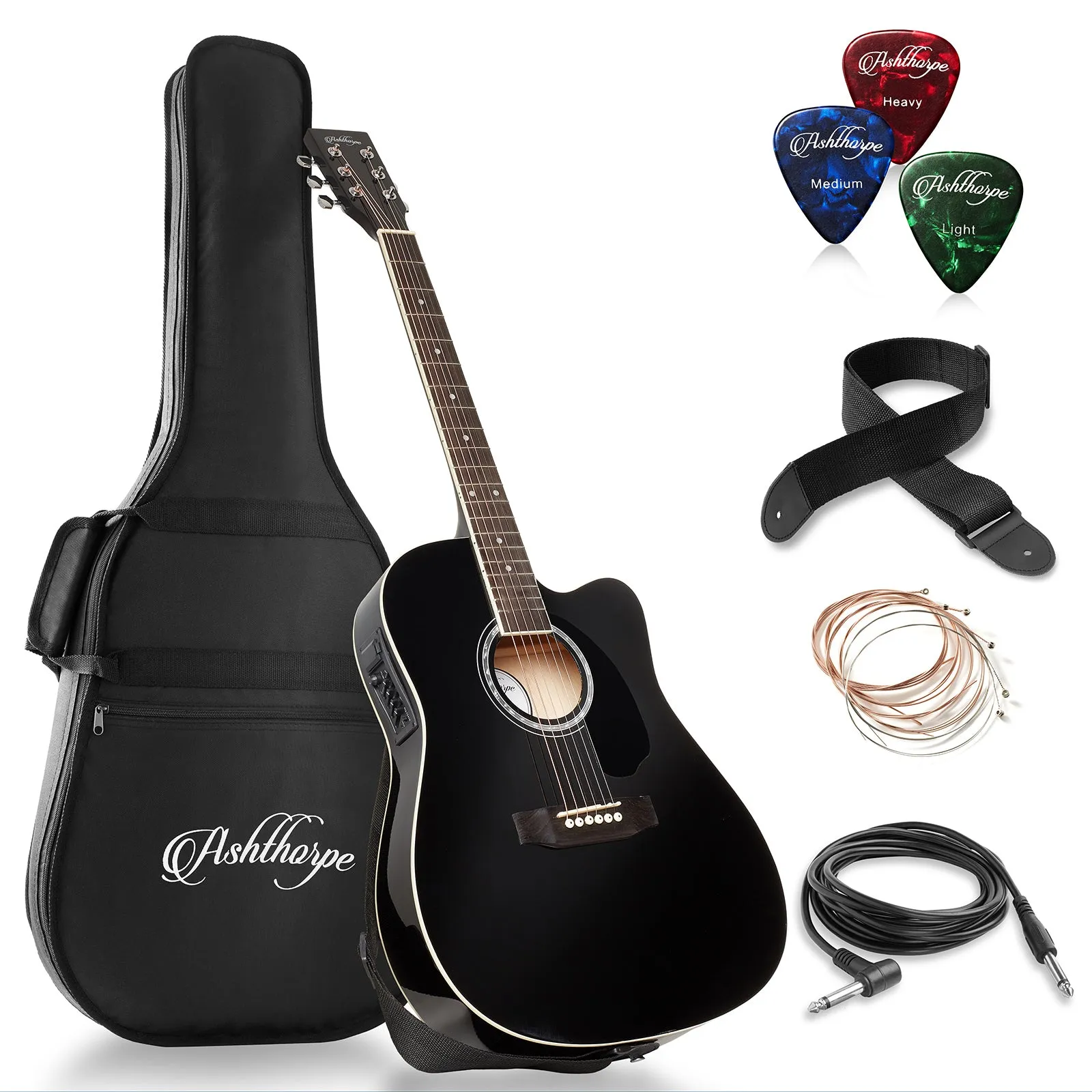 41-inch Thinline Cutaway Acoustic-Electric Guitar Bundle