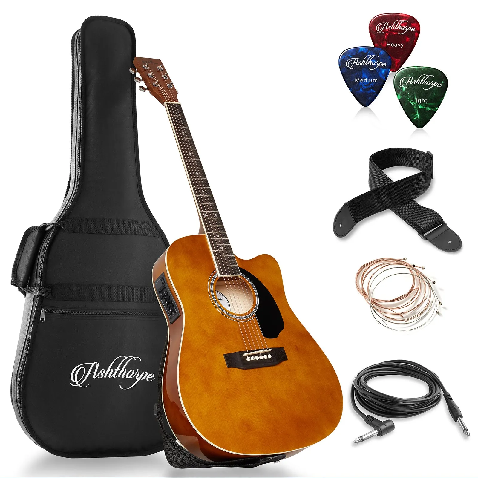 41-inch Thinline Cutaway Acoustic-Electric Guitar Bundle