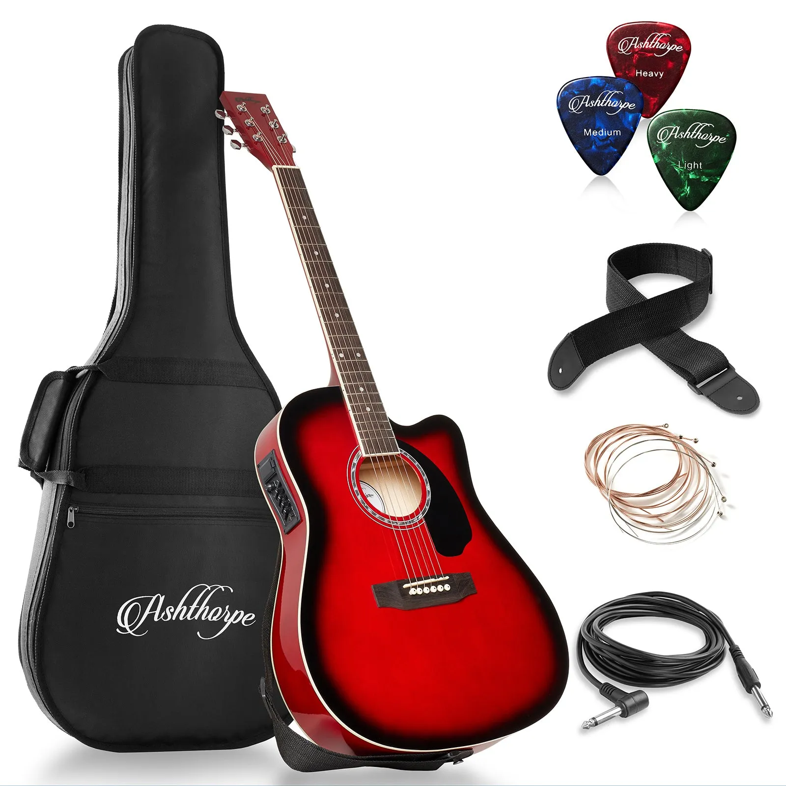 41-inch Thinline Cutaway Acoustic-Electric Guitar Bundle