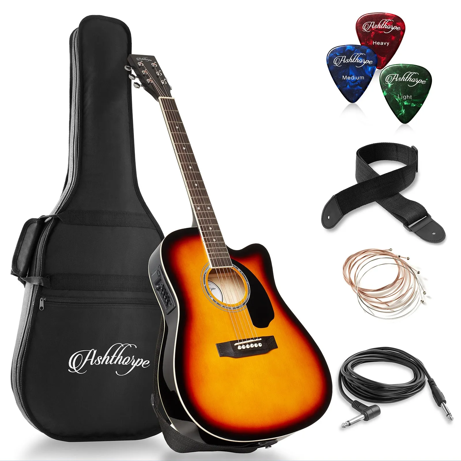 41-inch Thinline Cutaway Acoustic-Electric Guitar Bundle