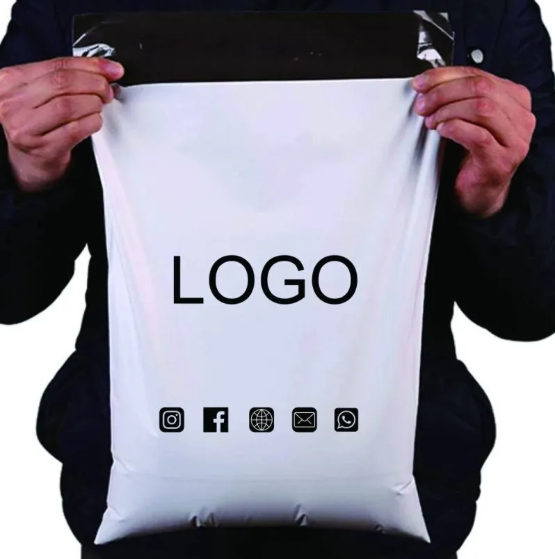 50 Pcs Custom Poly Mailers for Clothing - Personalized Logo Adhesive Self Sealing Shipping Bags Envelope - Plastic Mailing Bag - Postage Bag