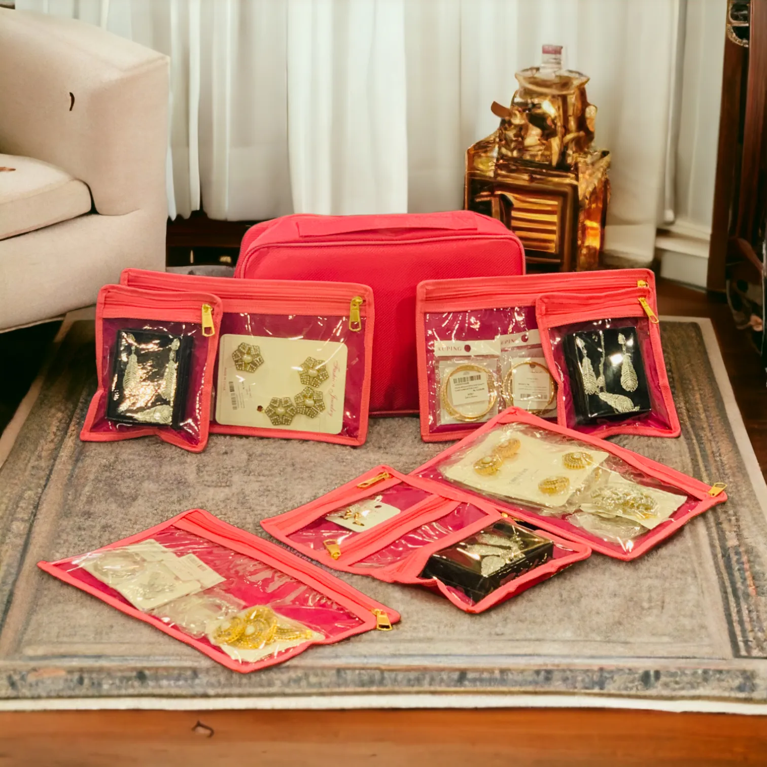 8 Pcs Jewelry Organizer Bag