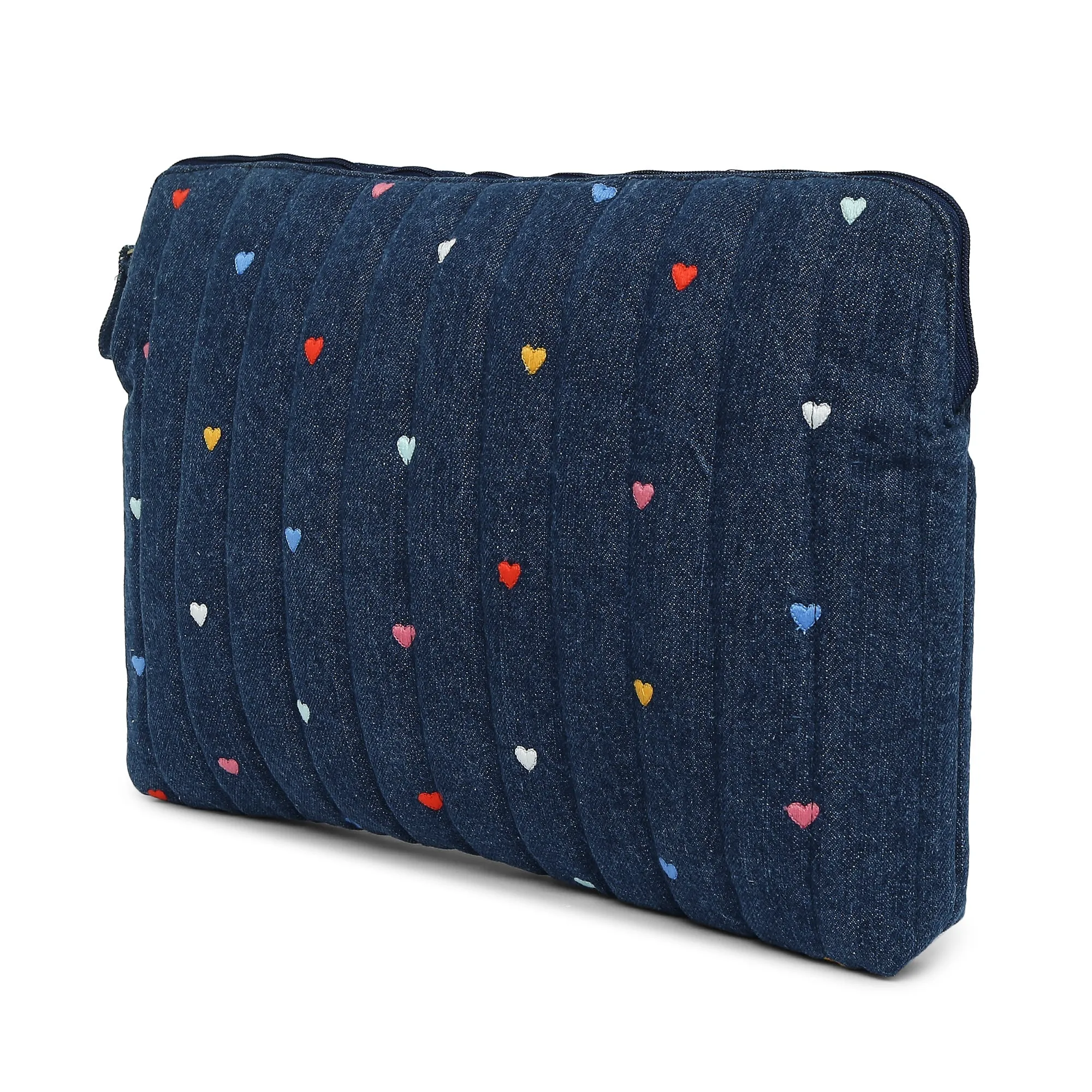 Accessorize London Women's Blue Denim Heart Laptop Case