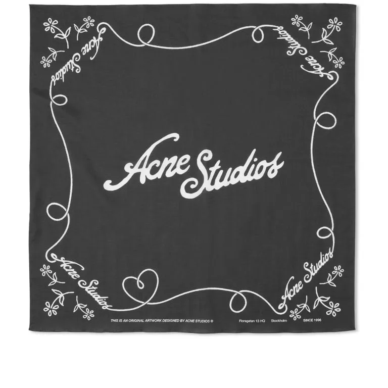 Acne Studios Logo Bandana, black/white