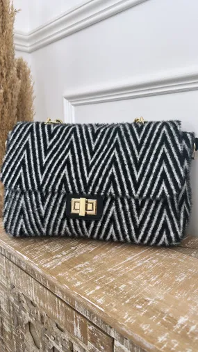 Alex Max Black Chevron Handbag