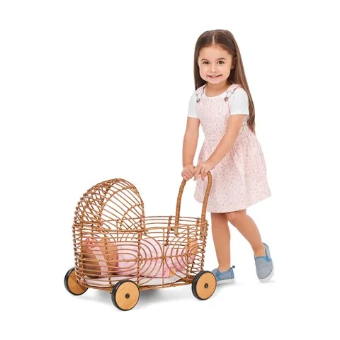 Anko Faux Rattan Pram With Mattresses/Suitable for Ages 3  Years