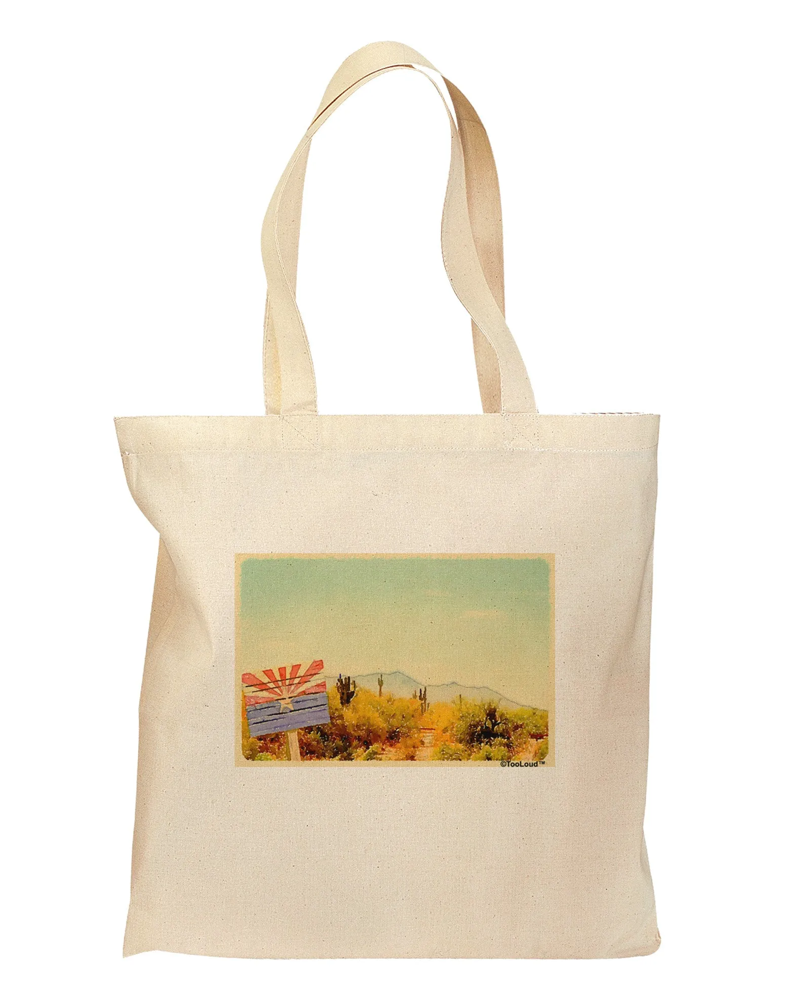 Arizona Scene Watercolor Grocery Tote Bag