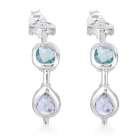 Aubrey Aqua And Lavender Hoop Earrings