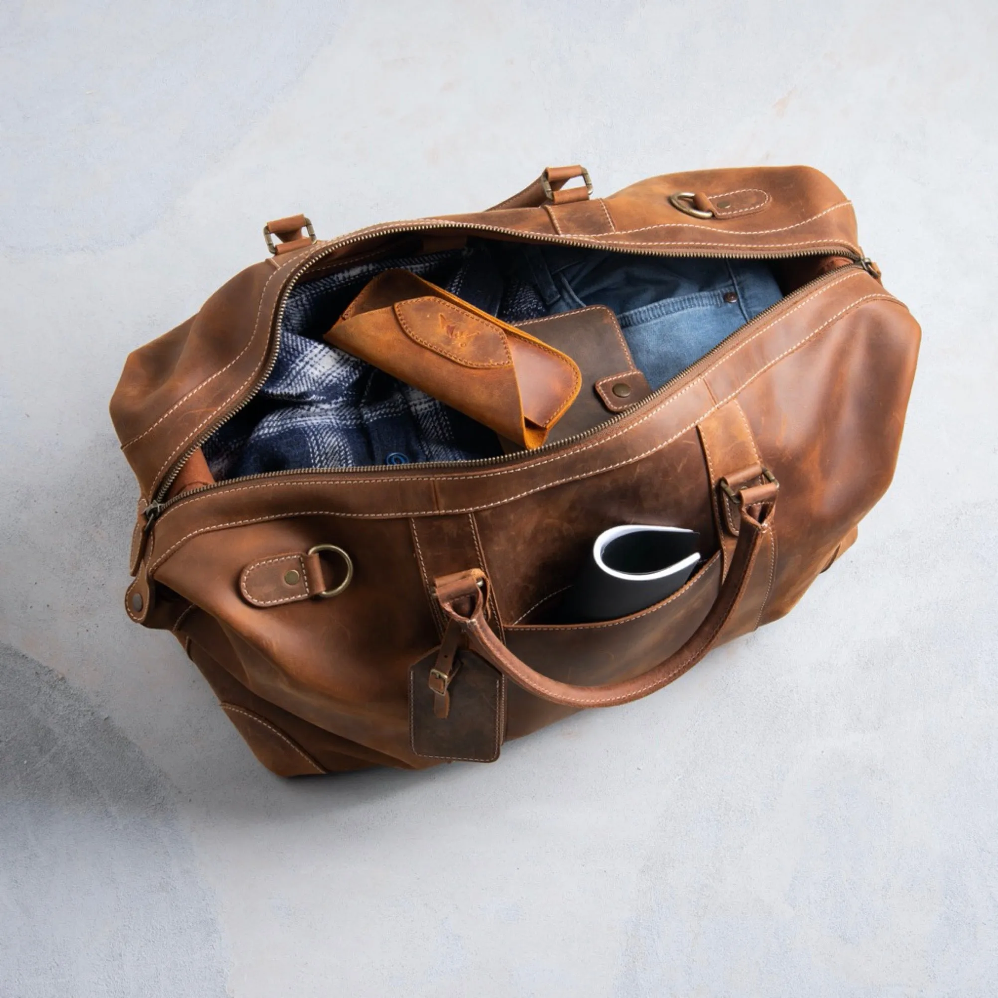 Avalanche Leather Weekender Duffle Bag