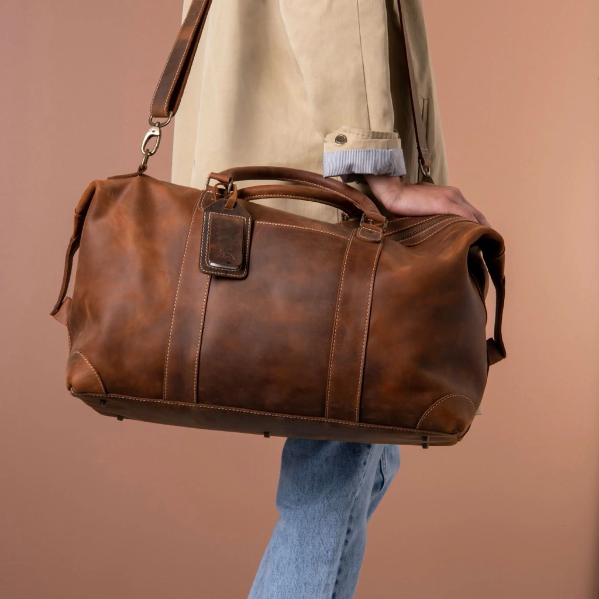 Avalanche Leather Weekender Duffle Bag