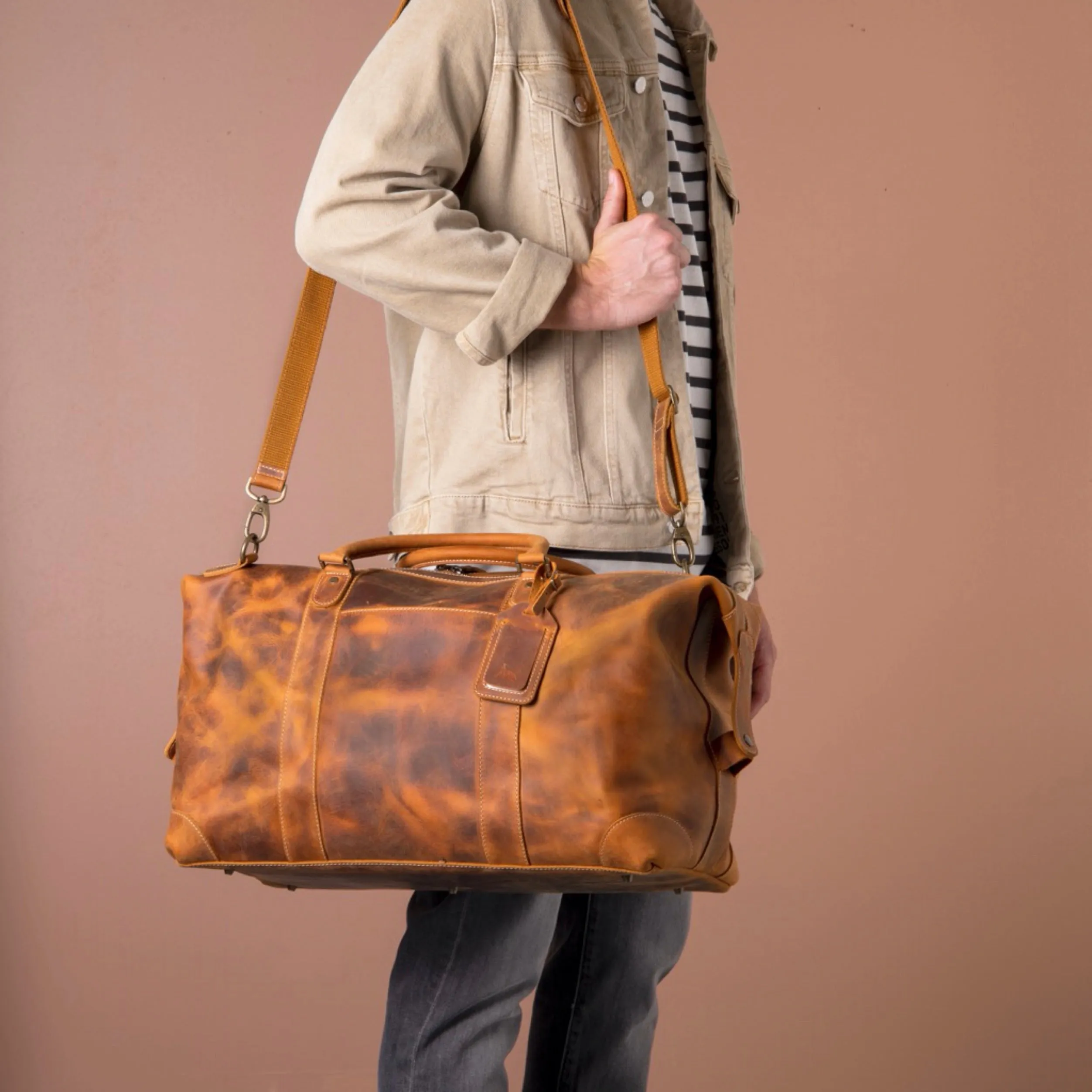 Avalanche Leather Weekender Duffle Bag