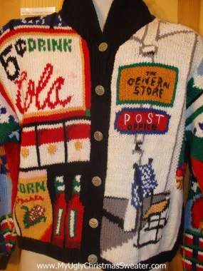 Awsome 80s Ugly Christmas Sweater Cola Shopping