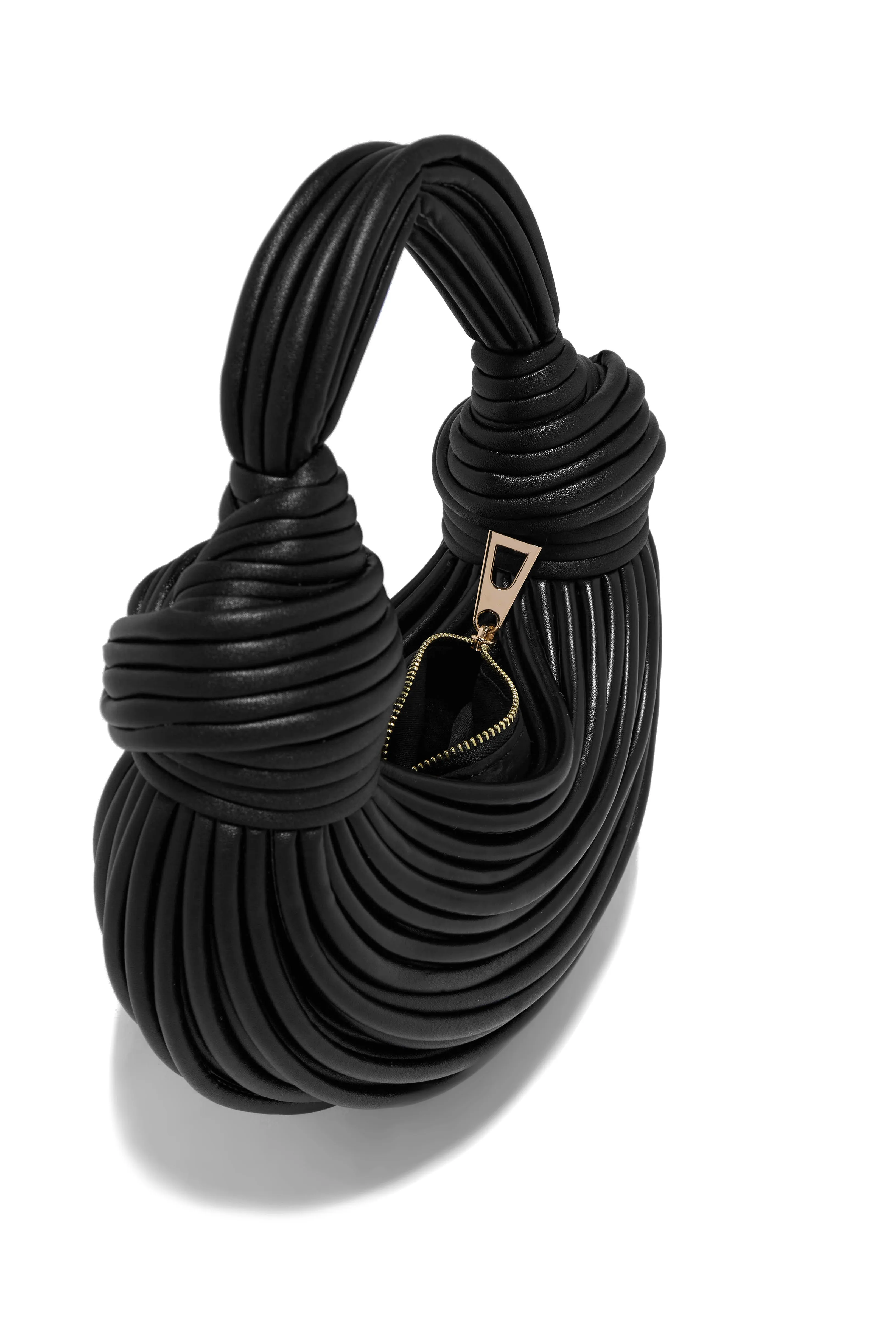 Azelie Double Knot Spaghetti Handbag - Black