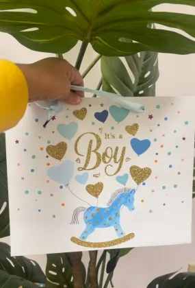 Baby Shower glitter horse it’s a boy or Gift Bag