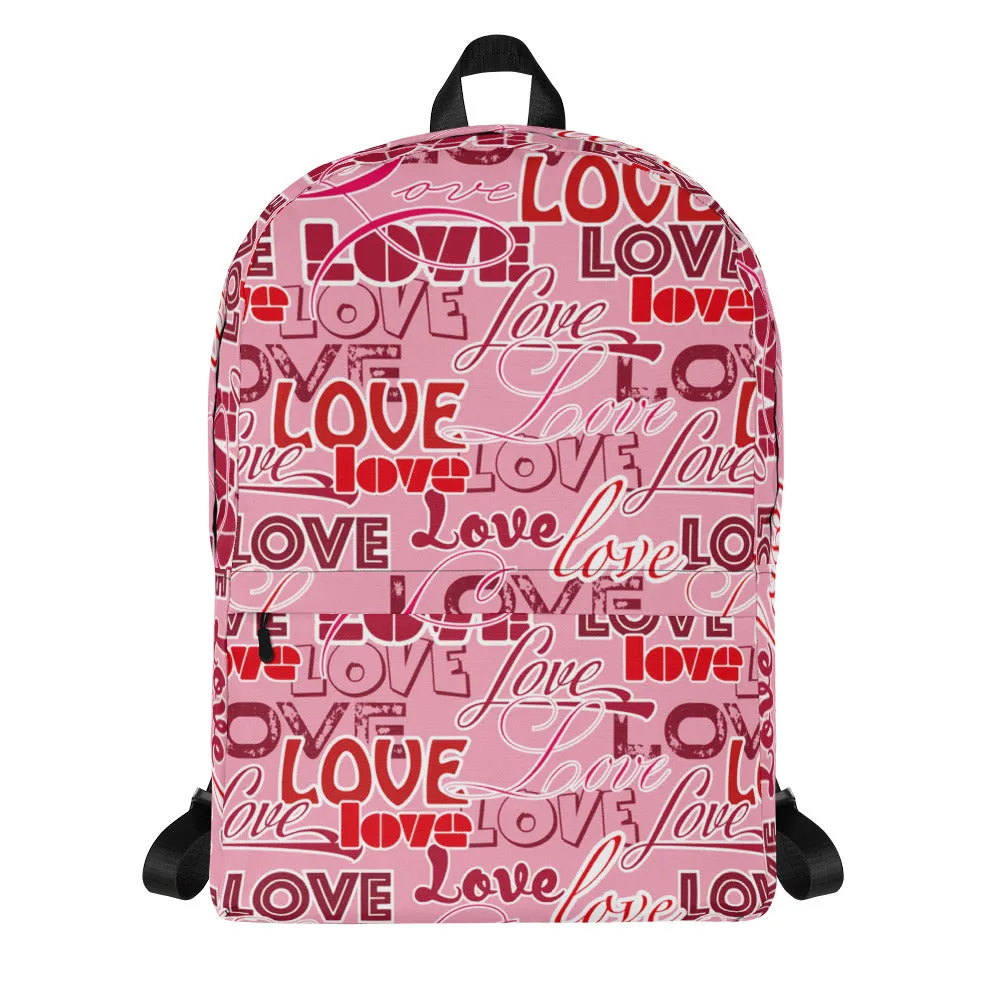 Backpack Medium Size Laptop Pocket Weather Water Resistant Premium Quality Fashion Love Full Print Design by IOBI Original Apparel