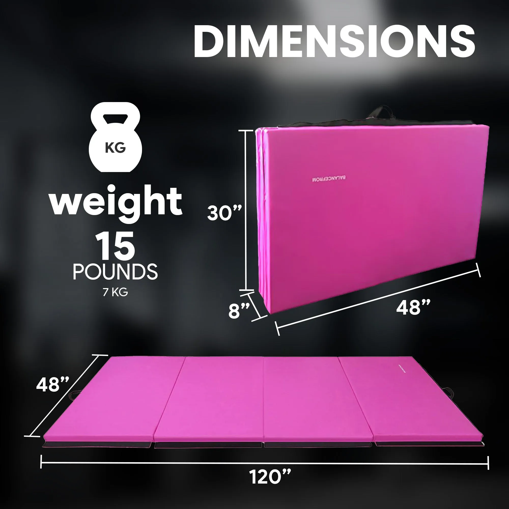 BalanceFrom Fitness All Purpose Mat with 8 Ft Balance Beam Gymnastic Set, Pink