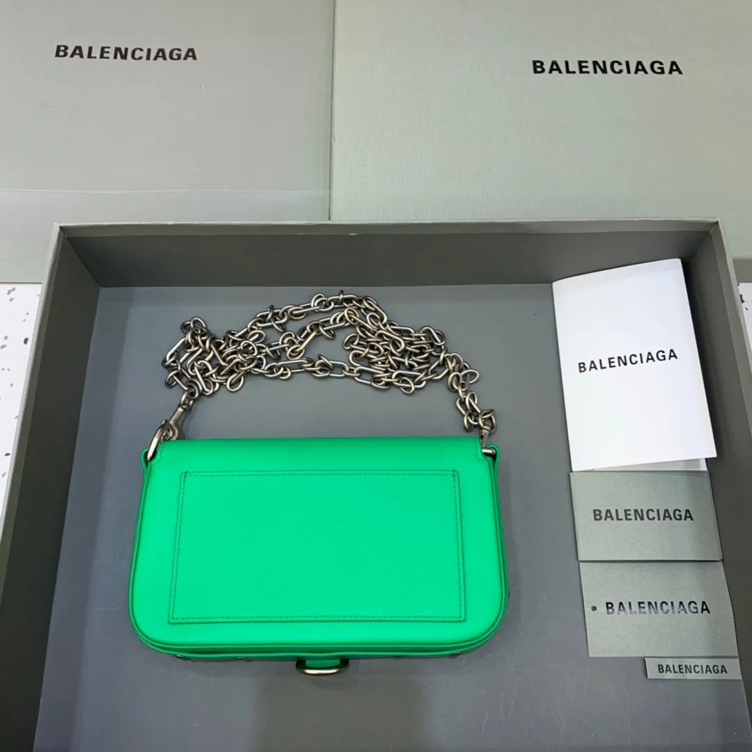 Balen Bondage Wallet With Chain Green, For Women,  Bags 8in/20cm