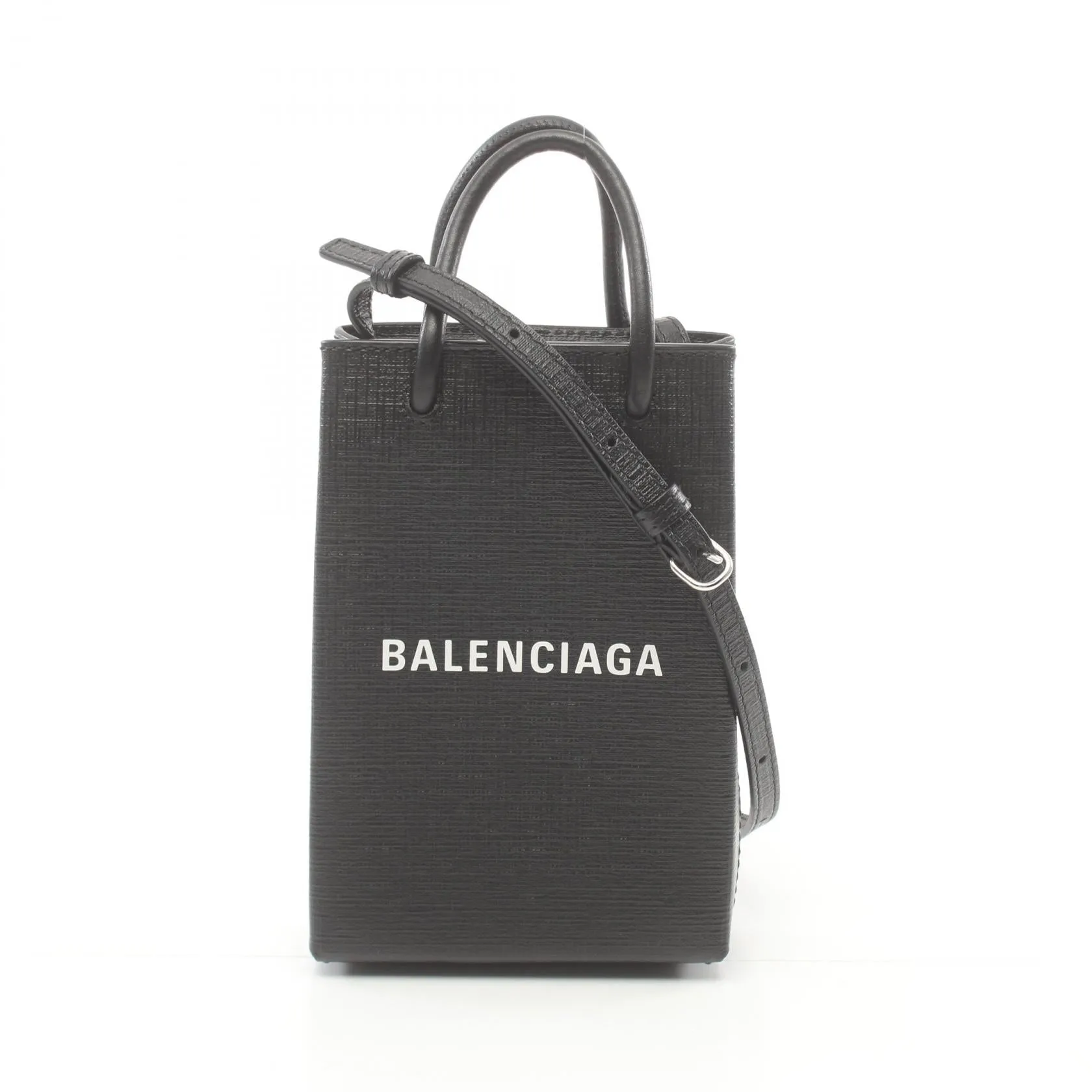 Balenciaga  Shopping Phone Holder Leather Shoulder Bag 593826 in Great Condition