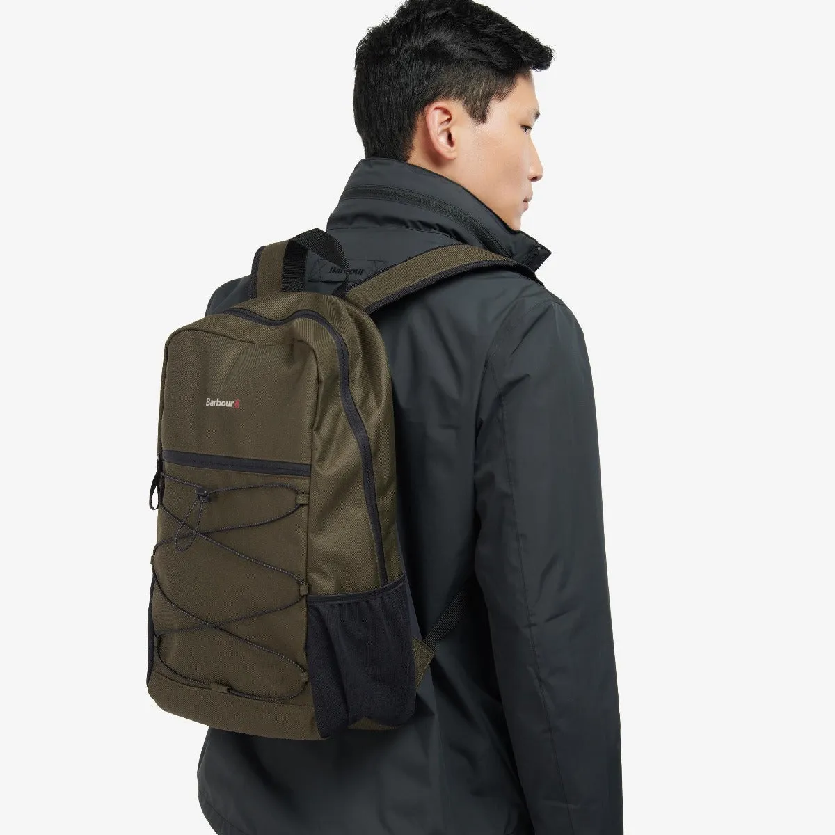 Barbour Arwin Canvas Explorer Backpack in Olive/Black