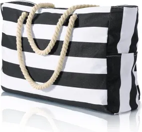 Black and White Beach Bag