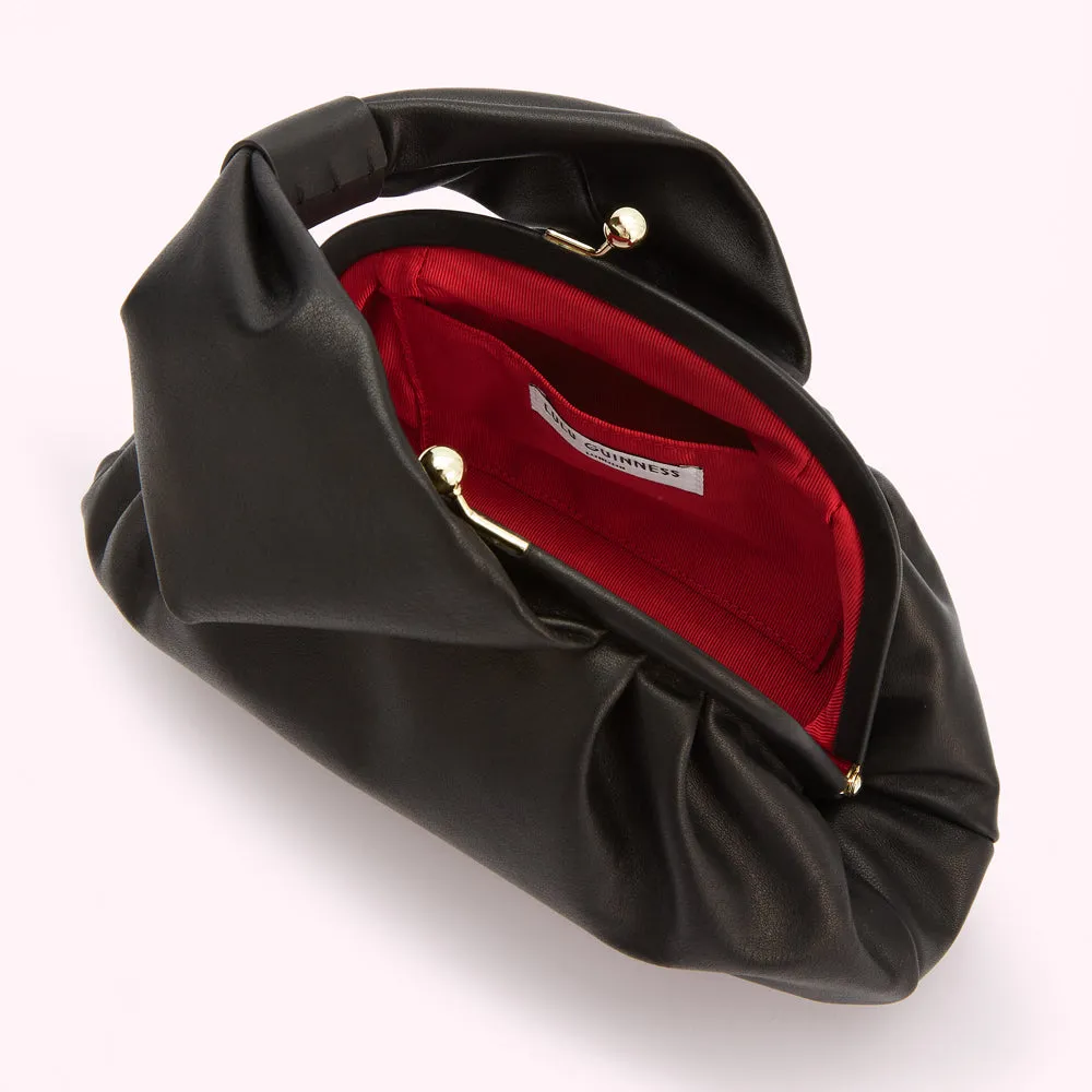 BLACK RIVA FRAME CLUTCH BAG