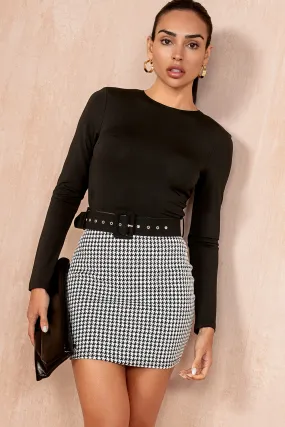 Blaine Monochrome Houndstooth Dress