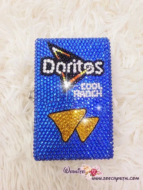 Bling and Bedazzeld Evening Bag or Clutch with Doritos made with Sparkly Crystal Rhinestones Suitable for Party, Wedding, Festival or Prom