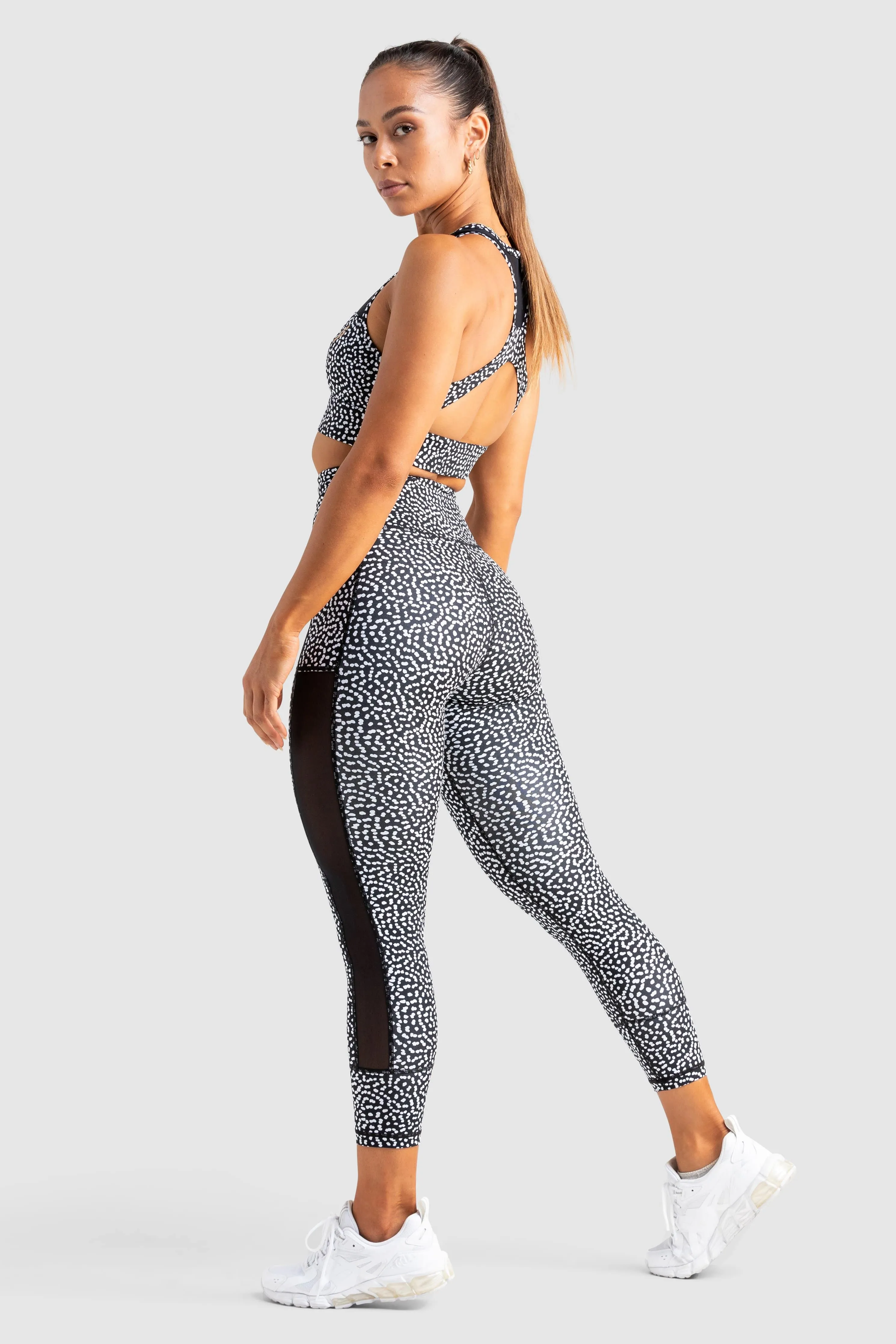 Breeze Mesh Leggings - Black Speckle