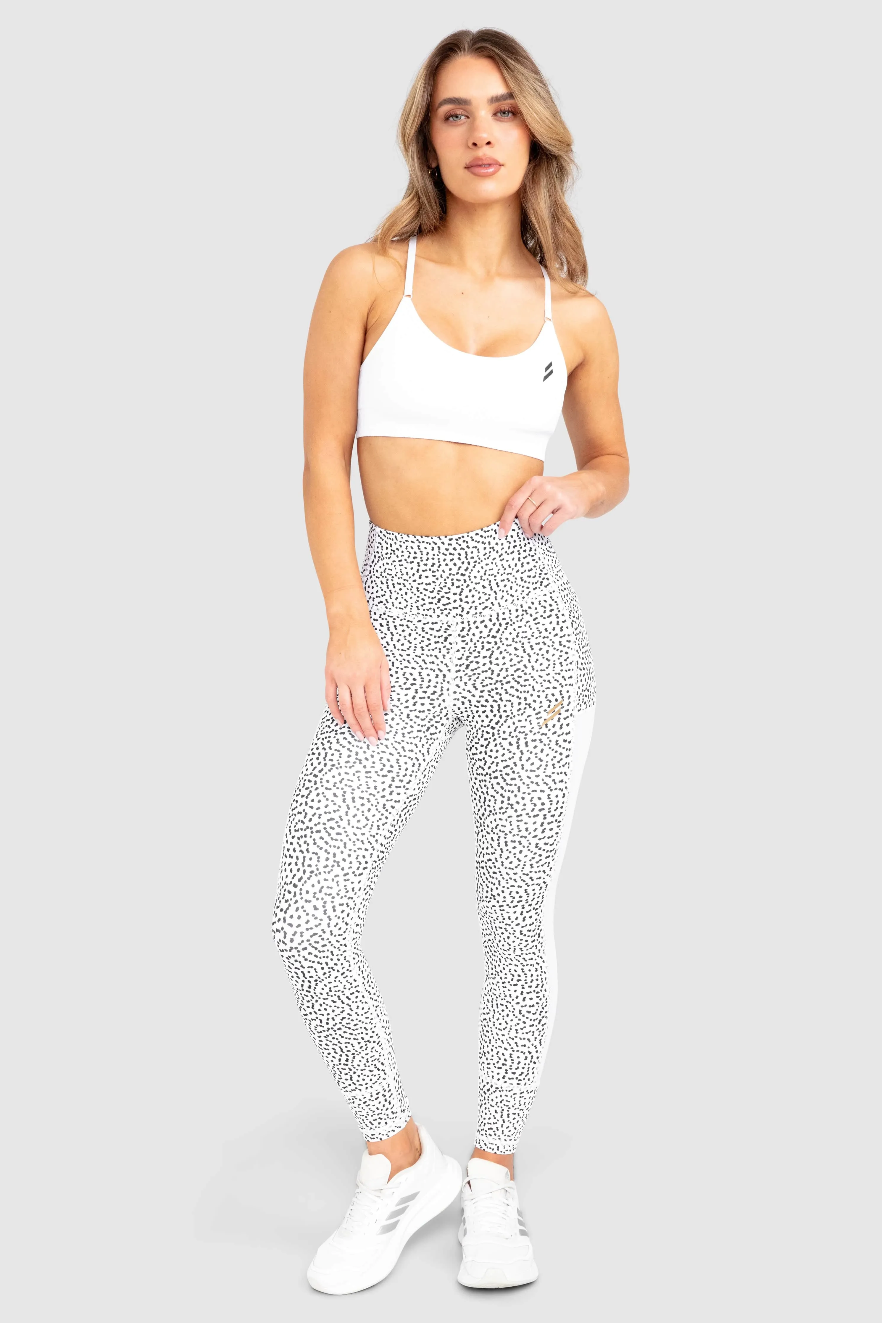 Breeze Mesh Leggings - White Speckle