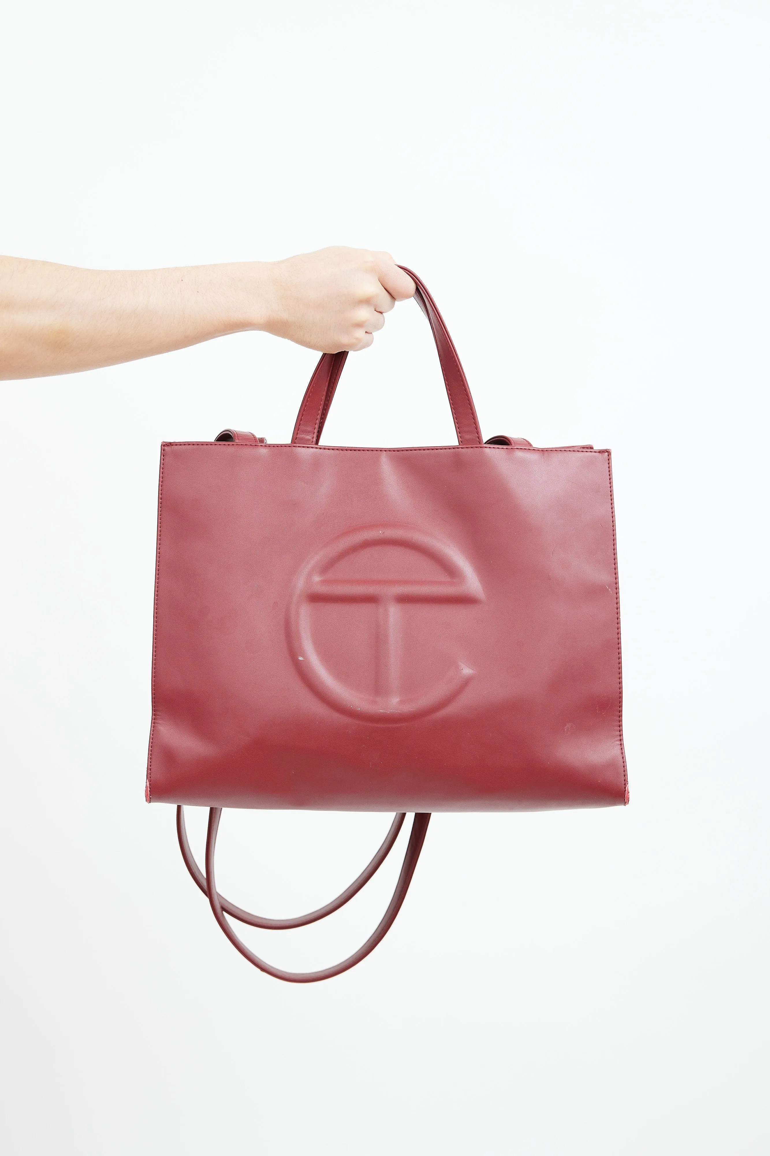 Burgundy Large Shopping Tote Bag