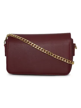 Burgundy PU Sling Bag