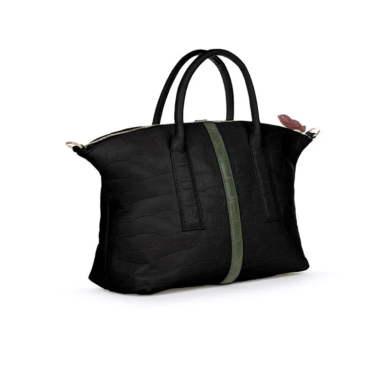 CARRY MEDIUM | BLACK & OLIVE STRIPE