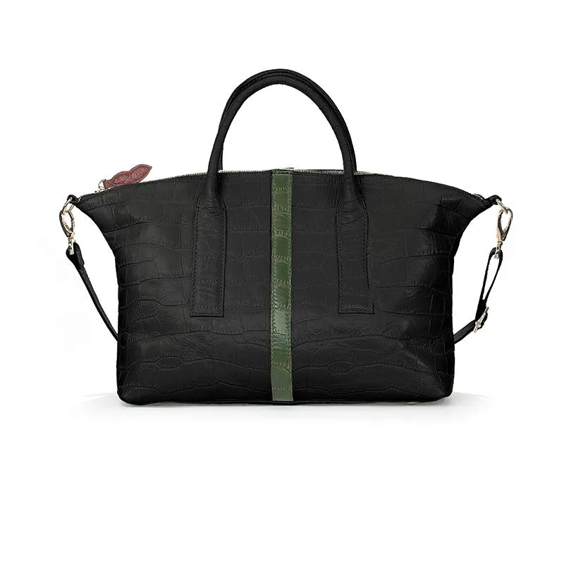 CARRY MEDIUM | BLACK & OLIVE STRIPE