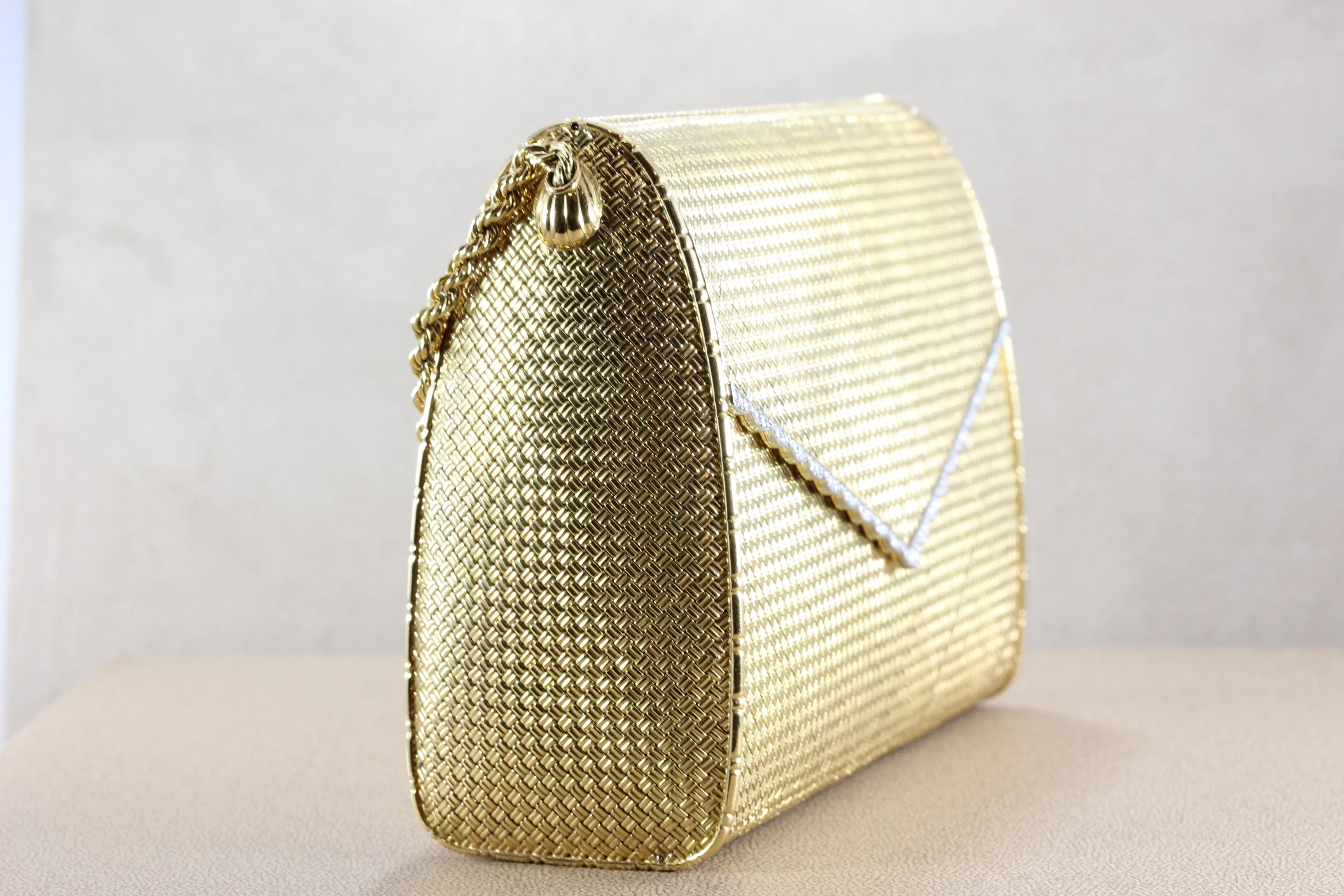 Cartier Paris Diamond Gold Evening Purse