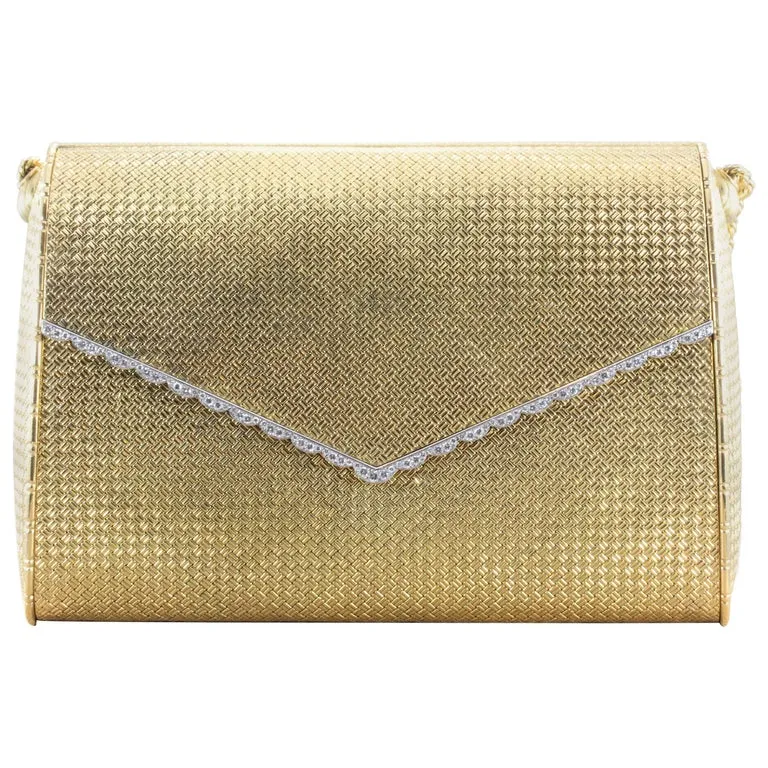 Cartier Paris Diamond Gold Evening Purse