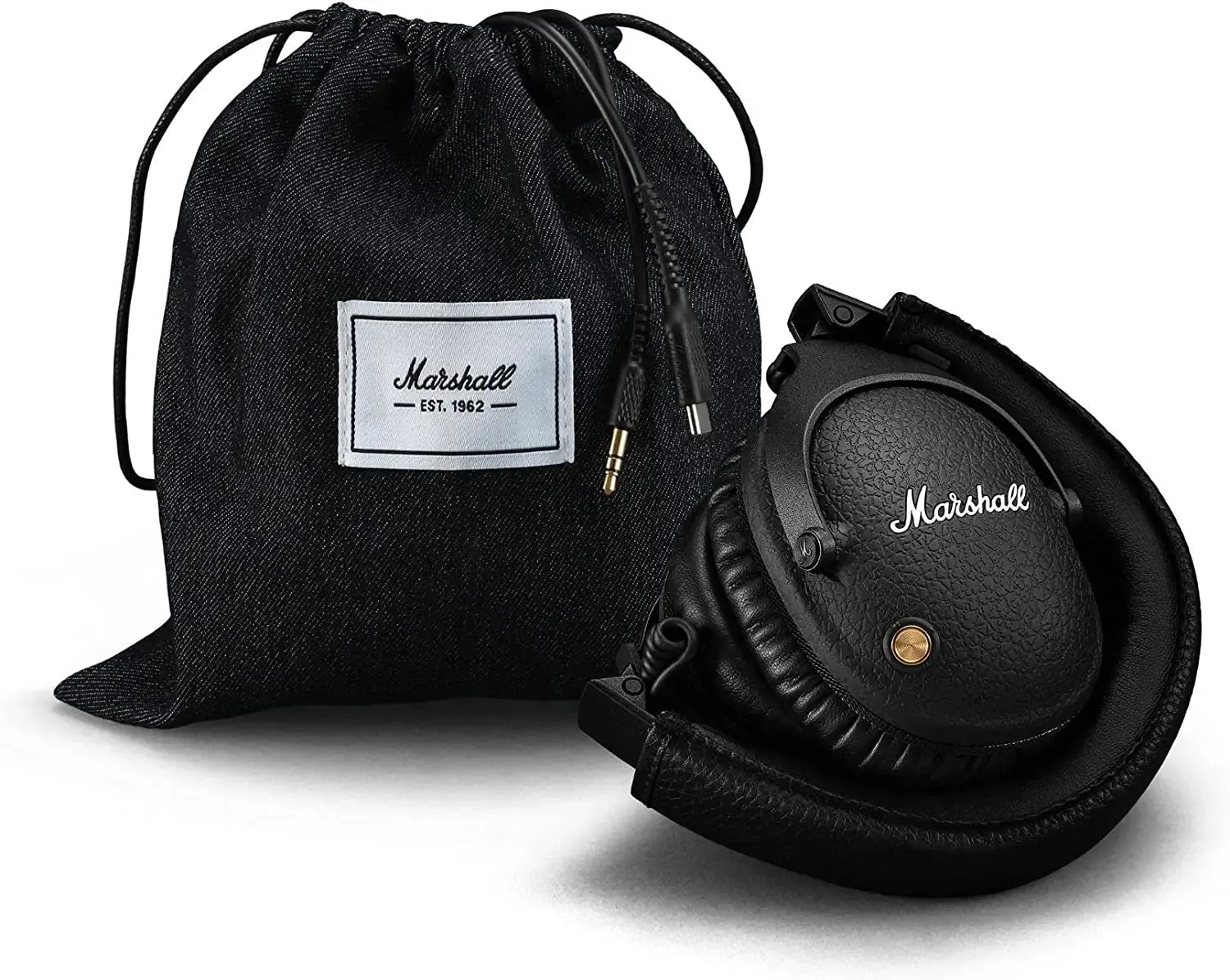 Certified Refurbished - Marshall Monitor II Active Noise Canceling Over-Ear Bluetooth Headphone, Black