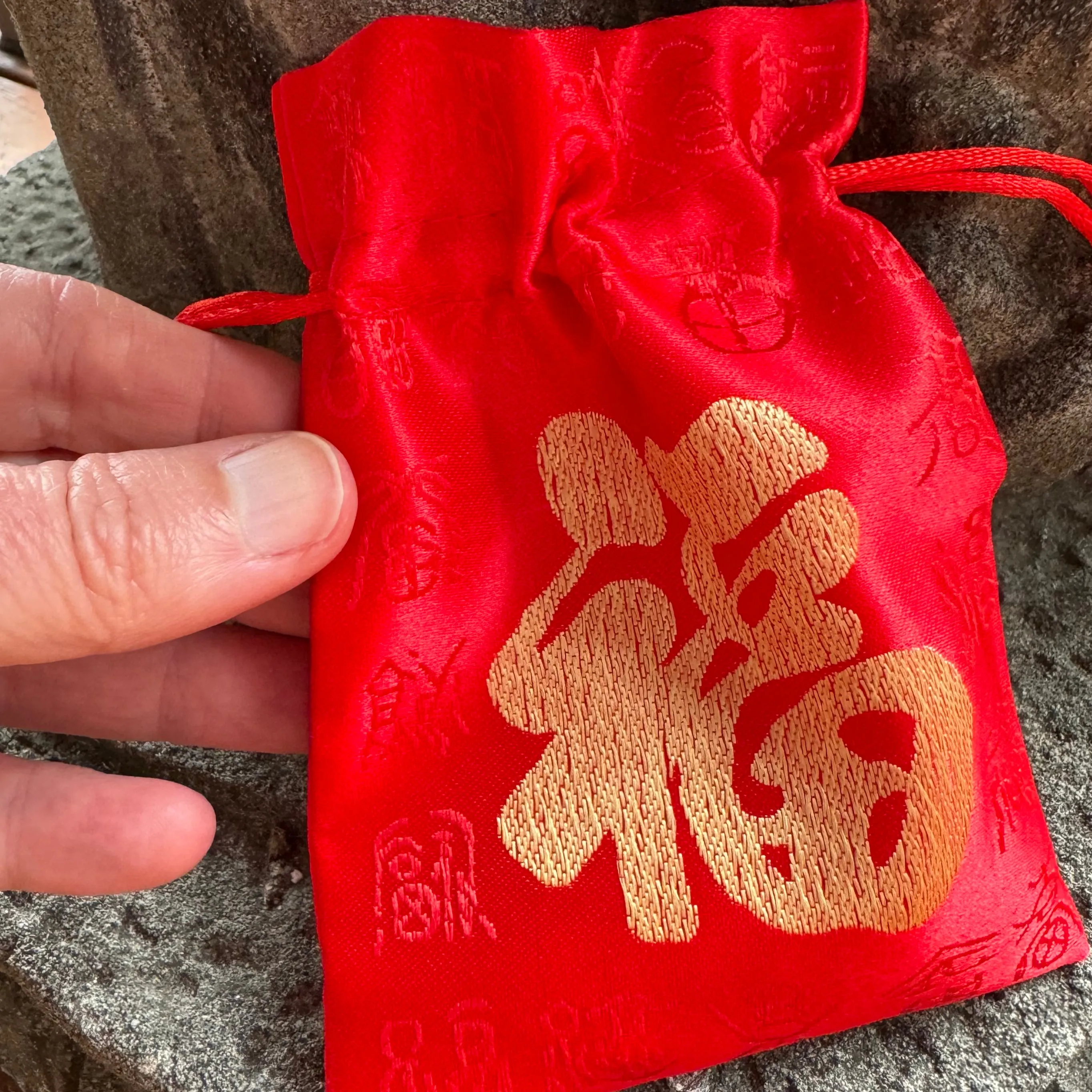 Chinese Dragon and fish wind Chime in Silk Bag