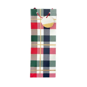 Christmas Plaid Wine Bottle Bag