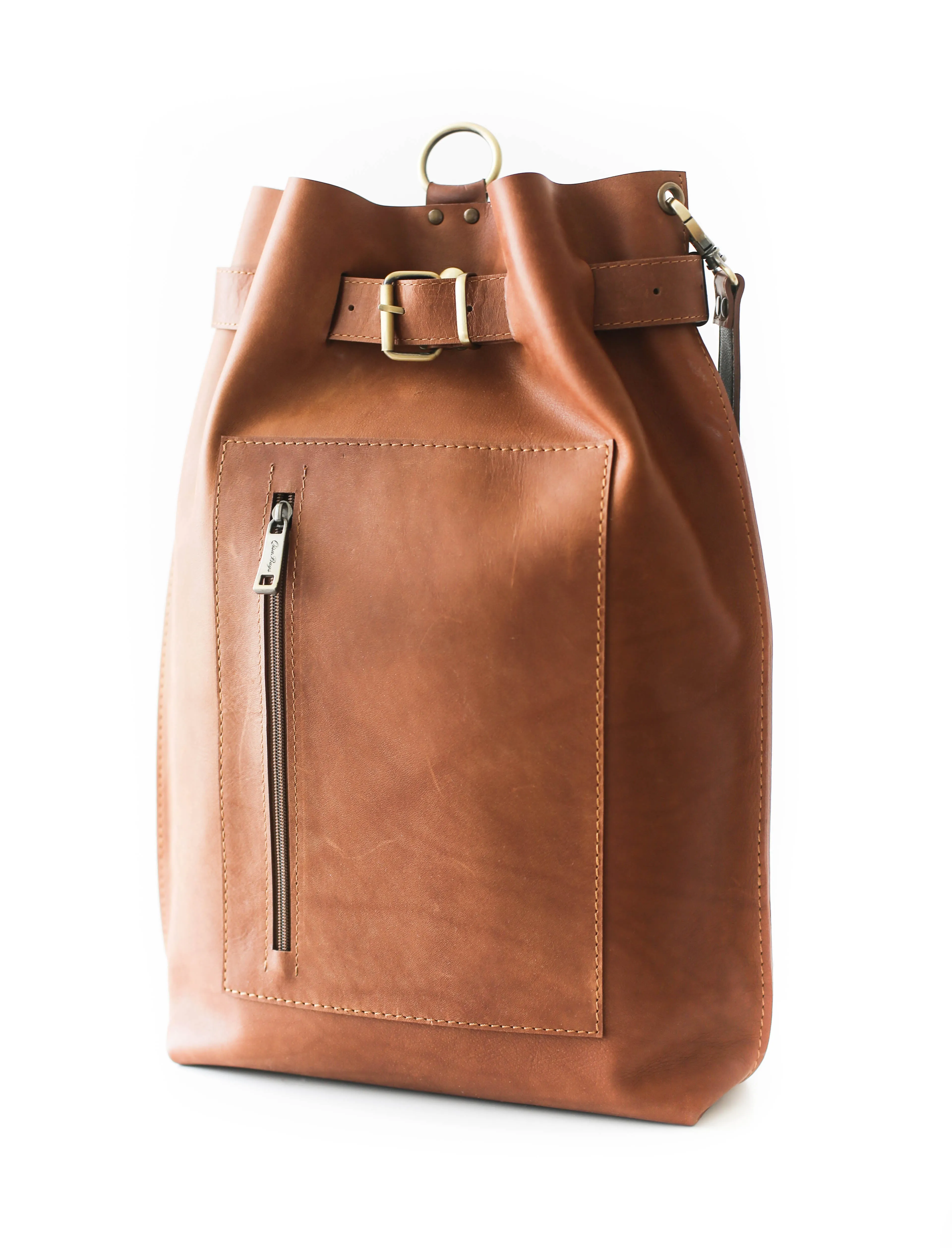 Classic Brown Large Leather Backpack