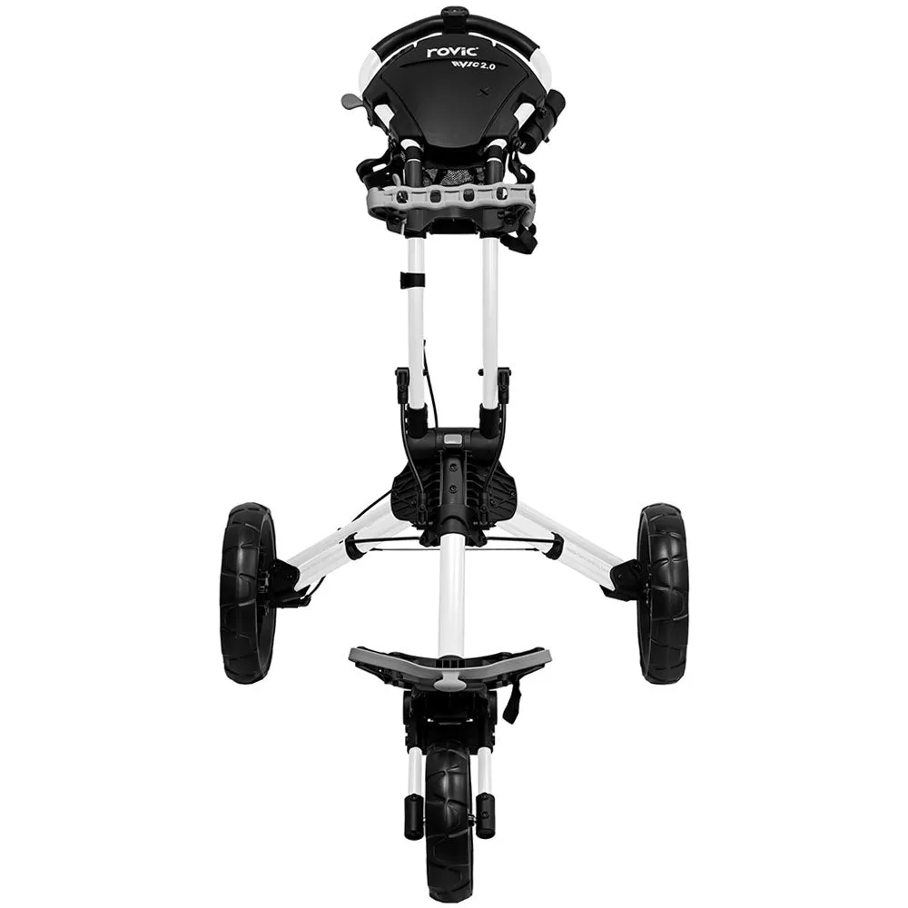 Clicgear Rovic RV1C 2.0 Compact 3-Wheel Push Trolley - Arctic/Black